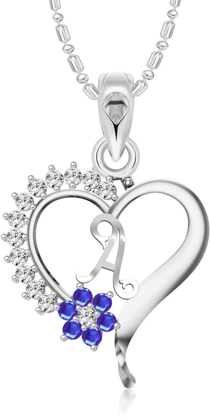 Blue Flower Heart Initial 