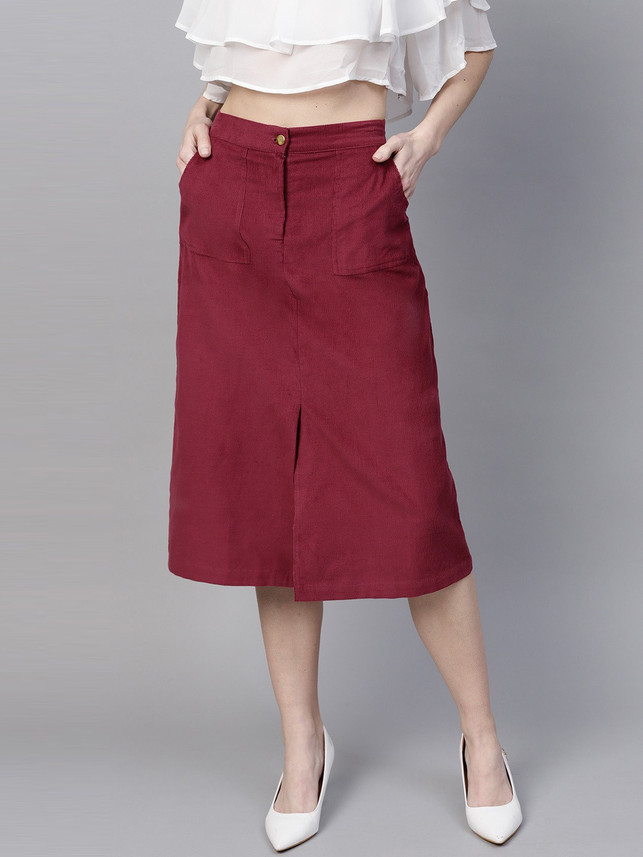 maroon skirt buy online