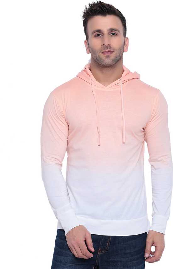 Gritstones Ombre Men Hooded White Pink T Shirt Buy Gritstones