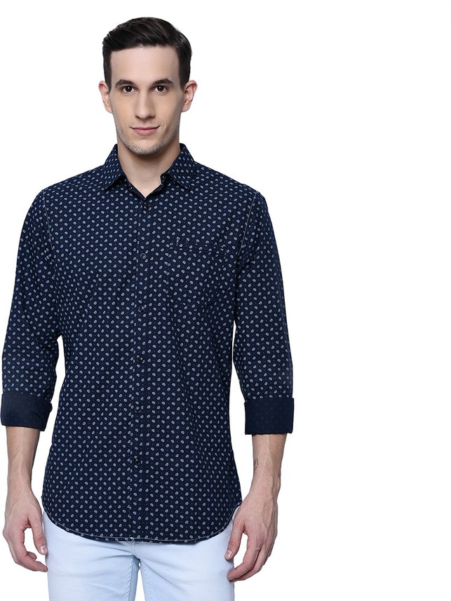 Blue Buddha Men Printed Casual Blue 