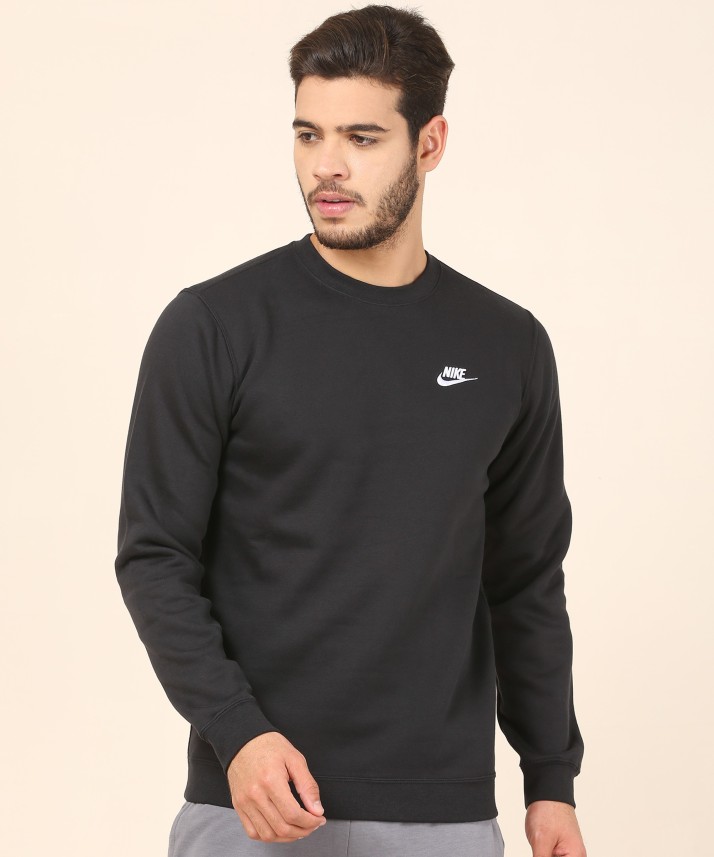 nike full sleeve solid men's sweatshirt