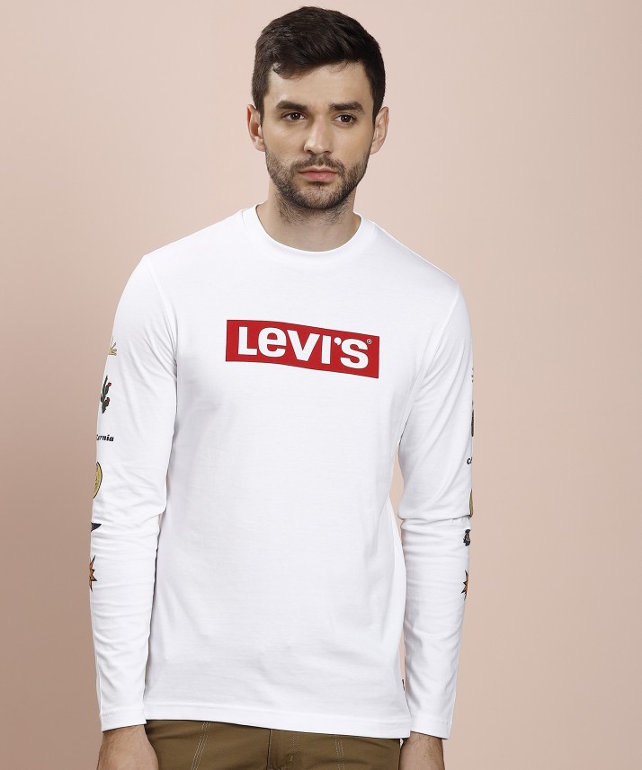 levi white long sleeve t shirt