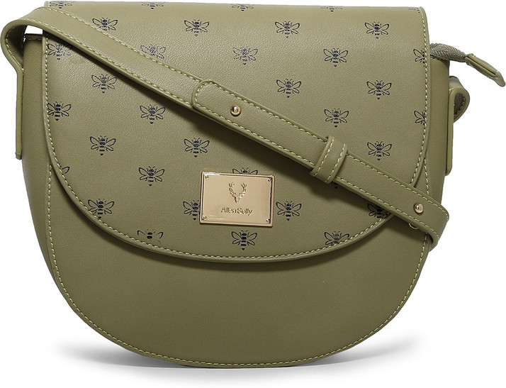 Allen Solly Green Sling Bag Women Olive 