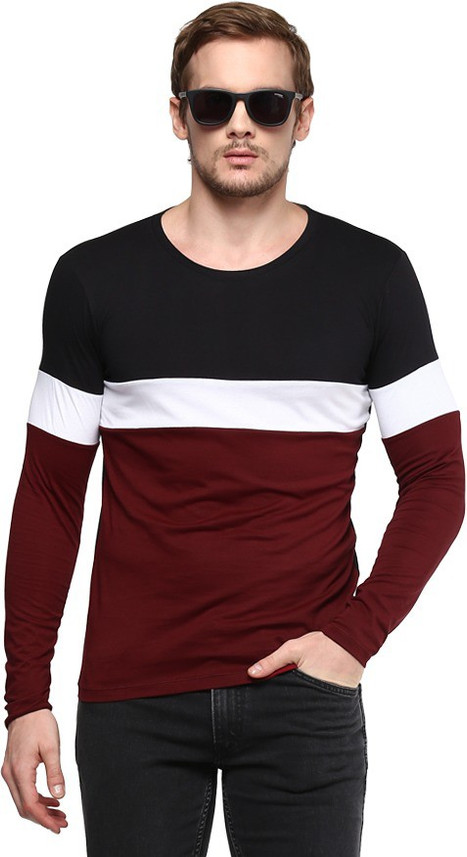 Urbano Fashion Striped Men Round Neck 