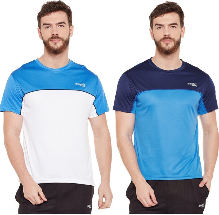 Solid Men Round Neck Multicolor T-Shirt 
