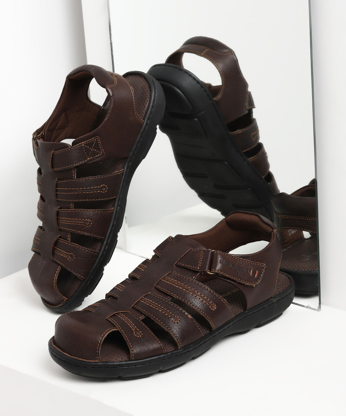 hush puppies brown leather sandals