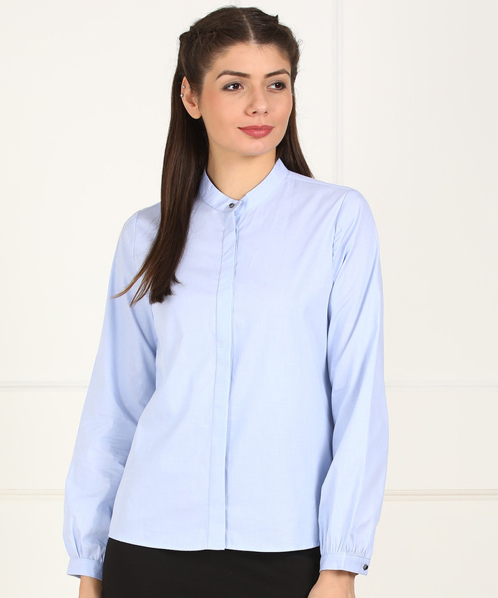 van heusen women's solid formal shirt