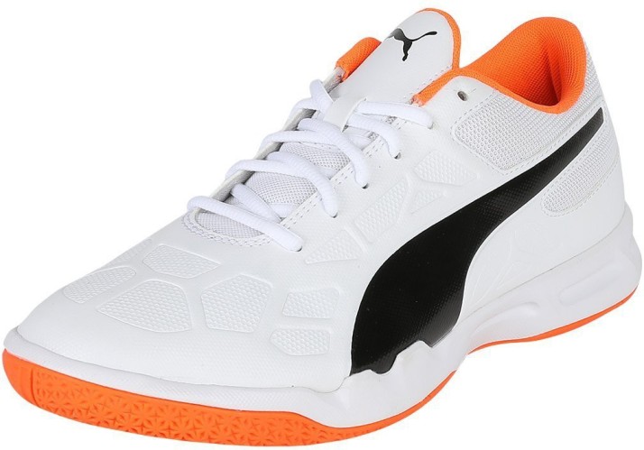 puma orange and white shoes