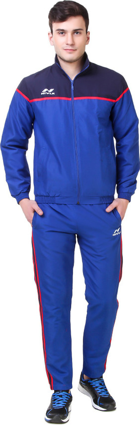 nivia solid men's track suit