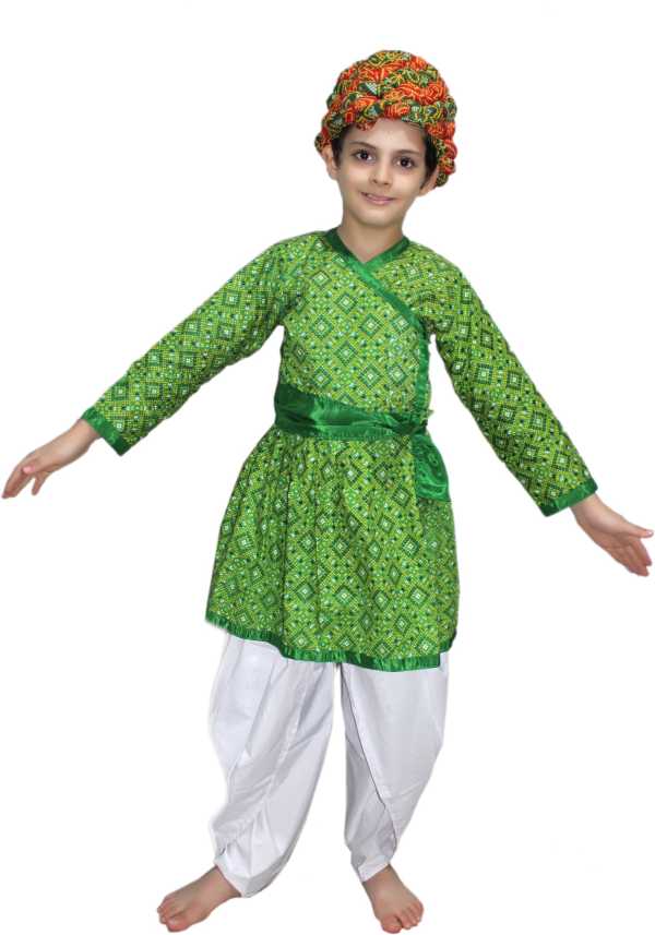 Kaku Fancy Dresses Indian State Rajasthani Folk Dance Costume For Kids Green 7 8 Years For Boys Kids Costume Wear Price In India Buy Kaku Fancy Dresses Indian State Rajasthani Folk Dance