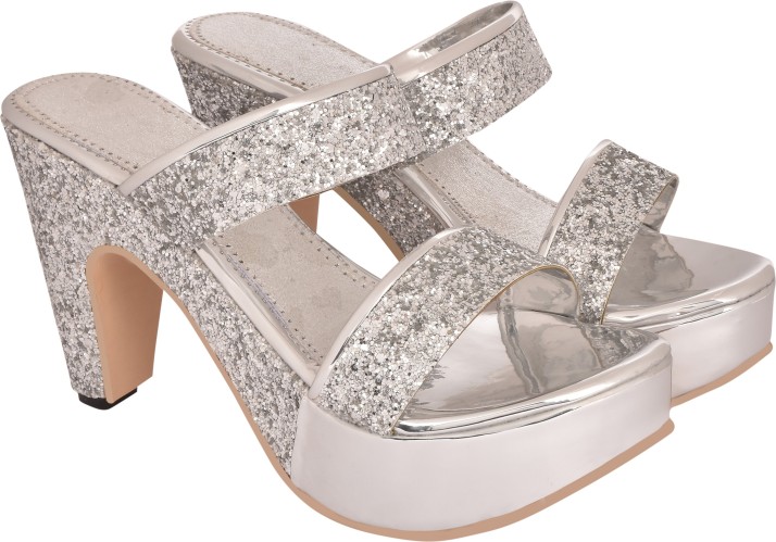 Shoetopia Women Silver Heels - Buy 