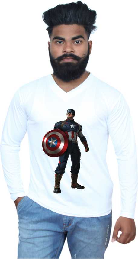 Omnirmalshop Superhero Men V Neck White T Shirt Buy Omnirmalshop