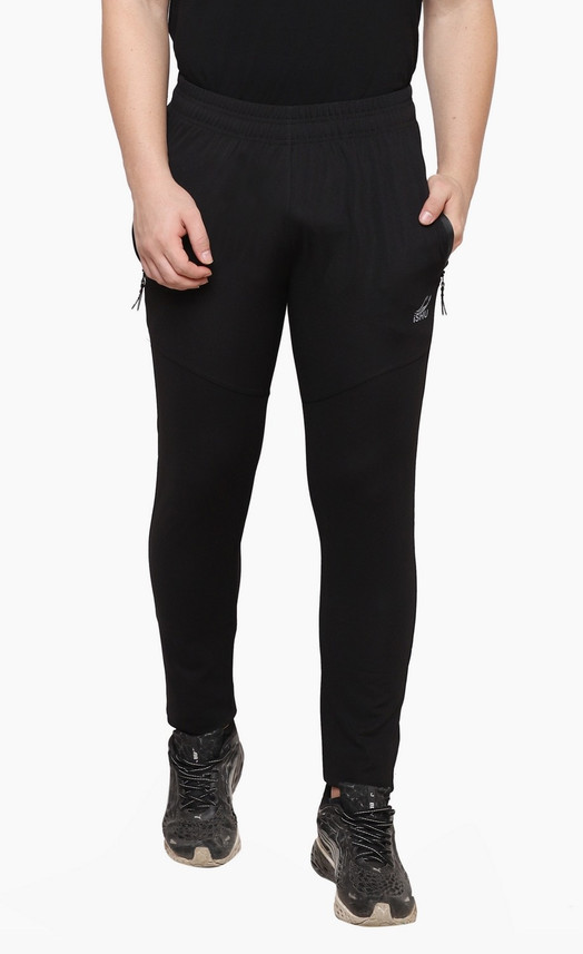 solid black track pants