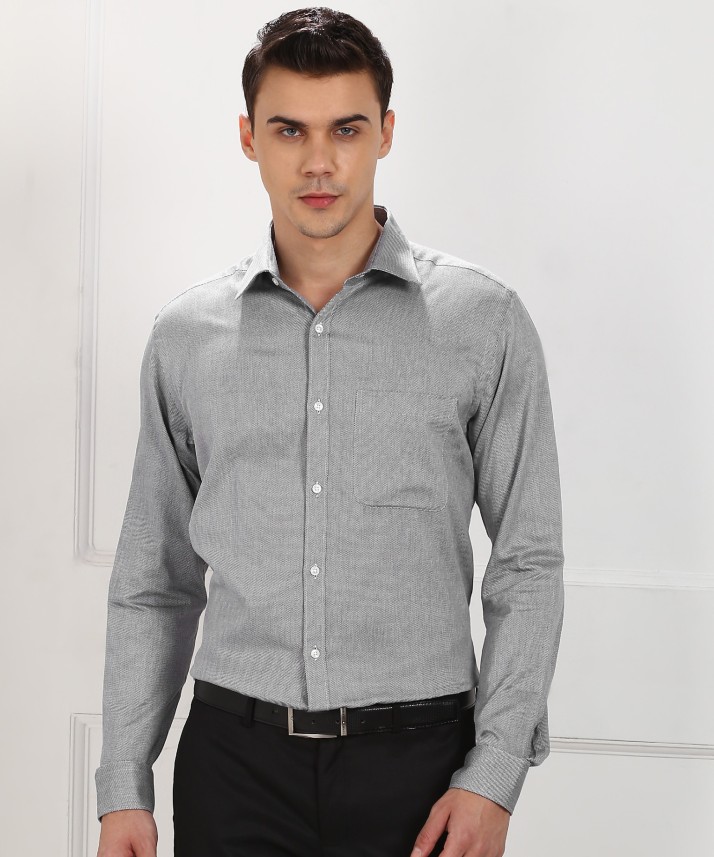 grey formal shirt combination