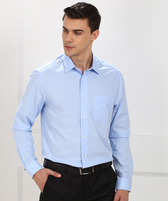 Blackberrys Men Solid Formal Light Blue 
