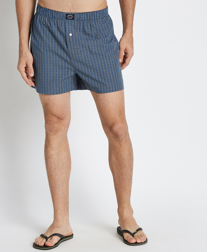 FBB Checkered Men Blue Night Shorts 
