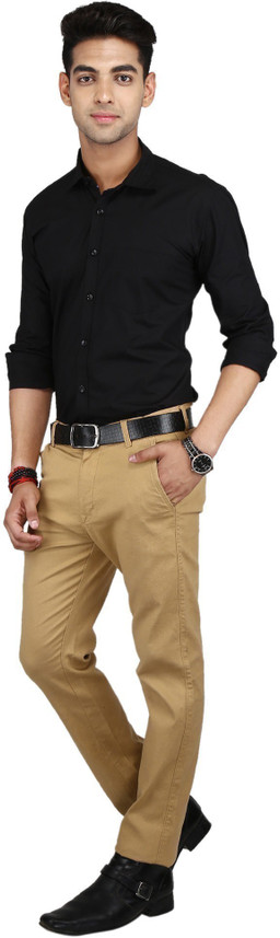 LAVANDIS Men Solid Formal Black Shirt 