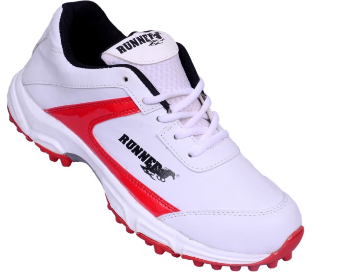 RUNNER Red Rubber Spike Cricket Shoes 