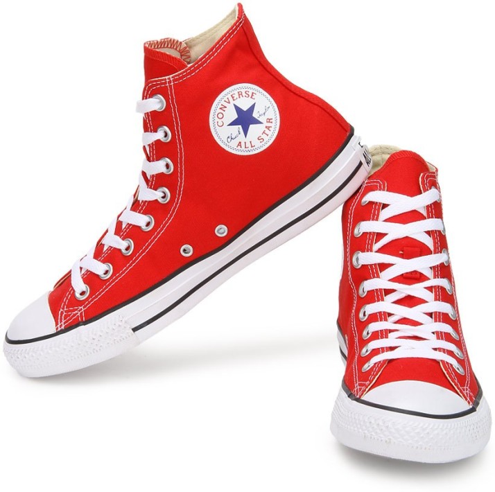 red converse like shoes