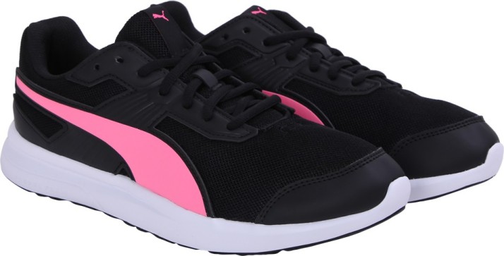 puma pink and black shoes