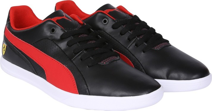 puma ferrari red and black shoes