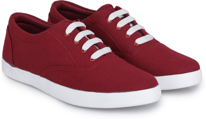 burgundy canvas shoes