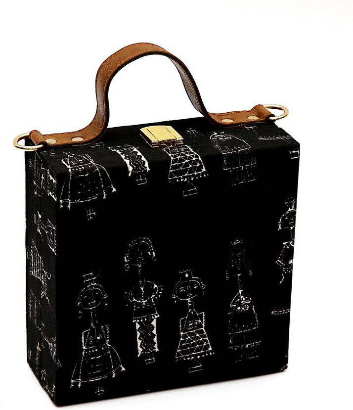 Casual fabric Sling Bag. Black 