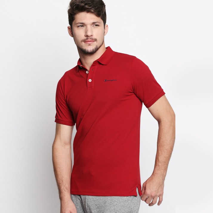 fbb - Champion Solid Men Polo Neck Red 