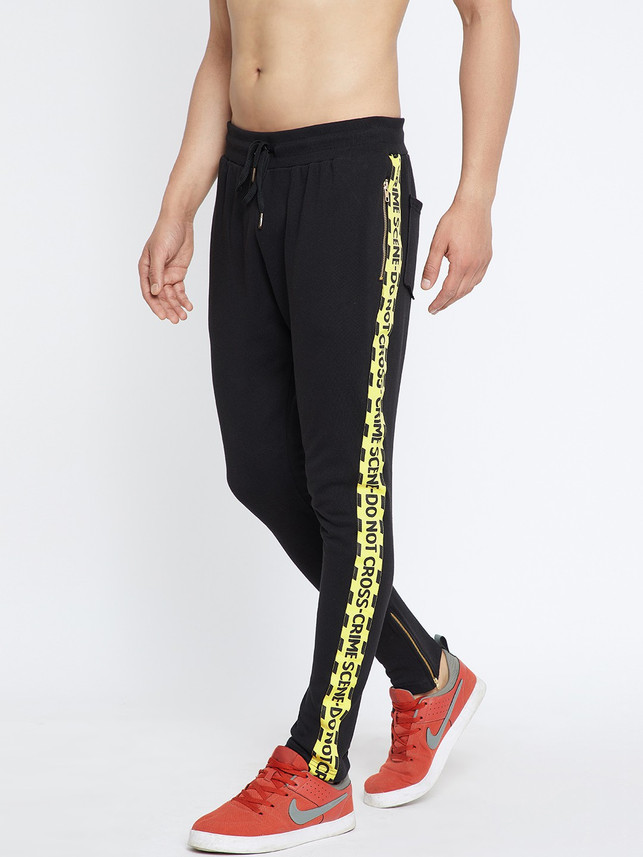 fugazee solid men's black track pants