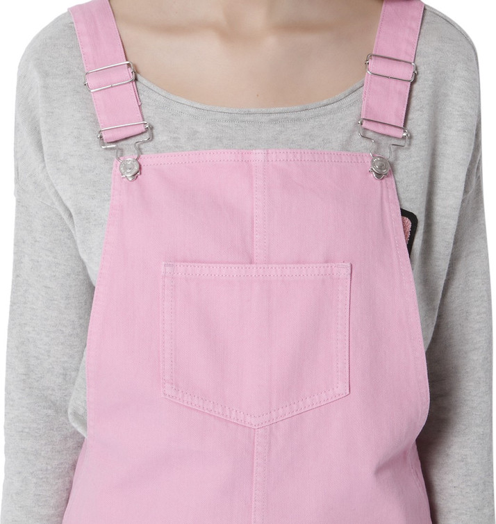 pink dungaree dress womens