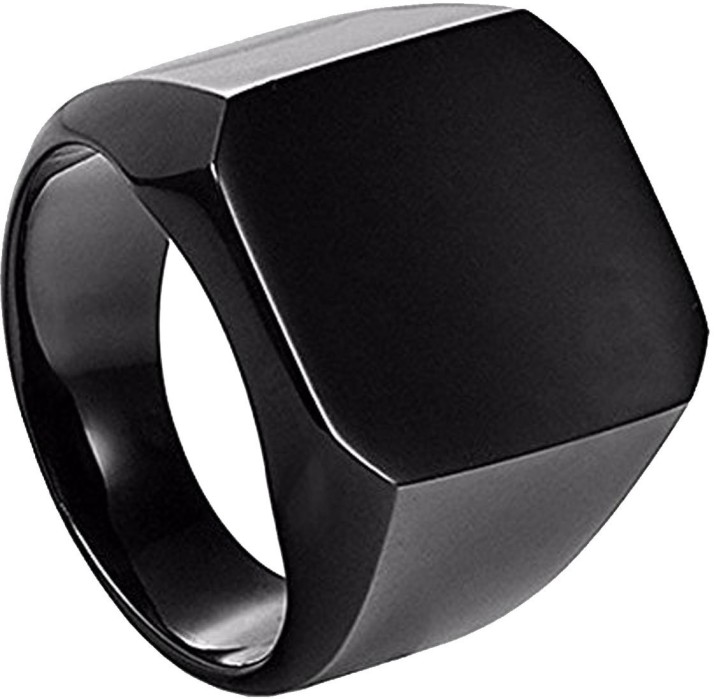 black silver ring