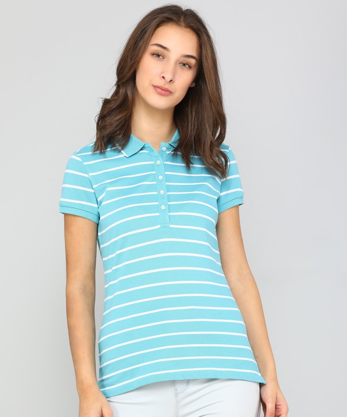 striped polo t shirt women's