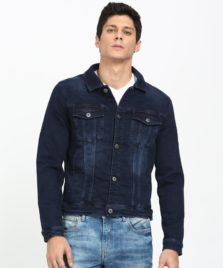 killer full sleeve solid men's denim jacket