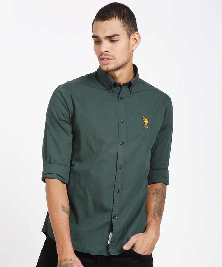 us polo dark green shirt
