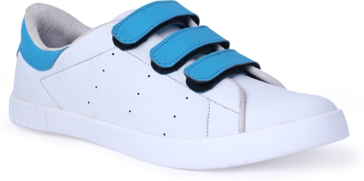 Shoe Mate Stylish White-Blue Velcro 