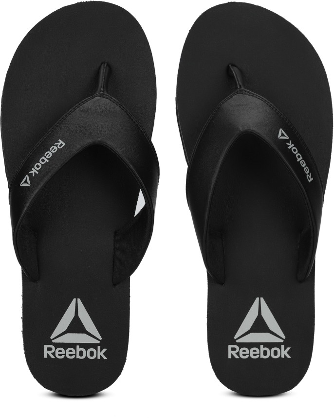 reebok black slippers