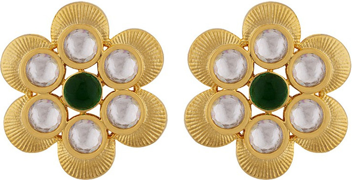 Floral Earrings Brass Stud Earring 