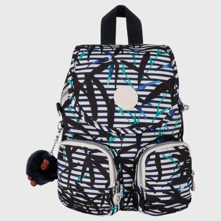 kipling striped backpack