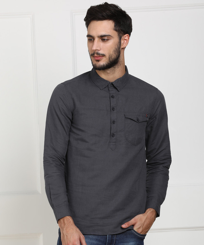Spykar Men Self Design Straight Kurta 