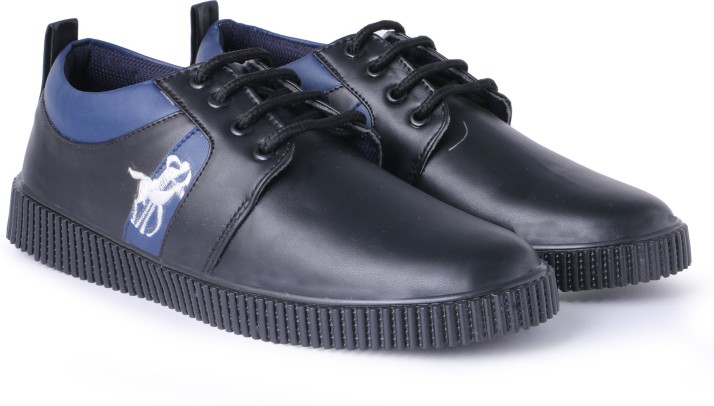 Sainex Mens Black Casual Shoes Sneakers 