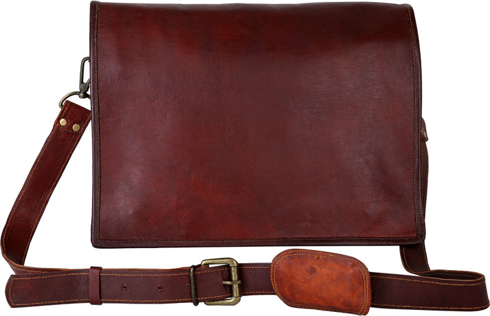 Dark Brown CPLEATHER Finest Quality Leather Messenger Bag for Men and Women