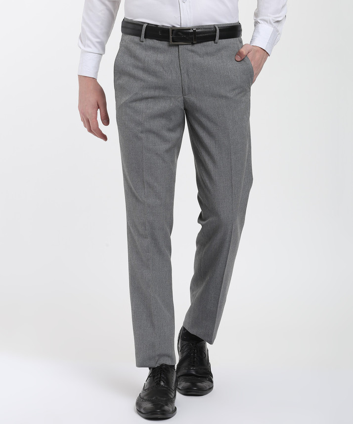 John miller Slim Fit Men Grey Trousers 