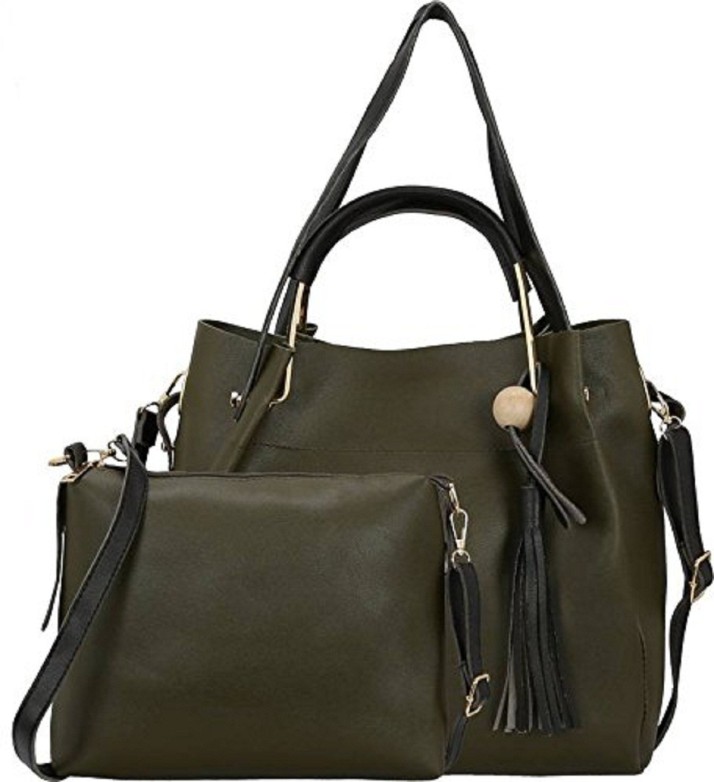 dark green handbag