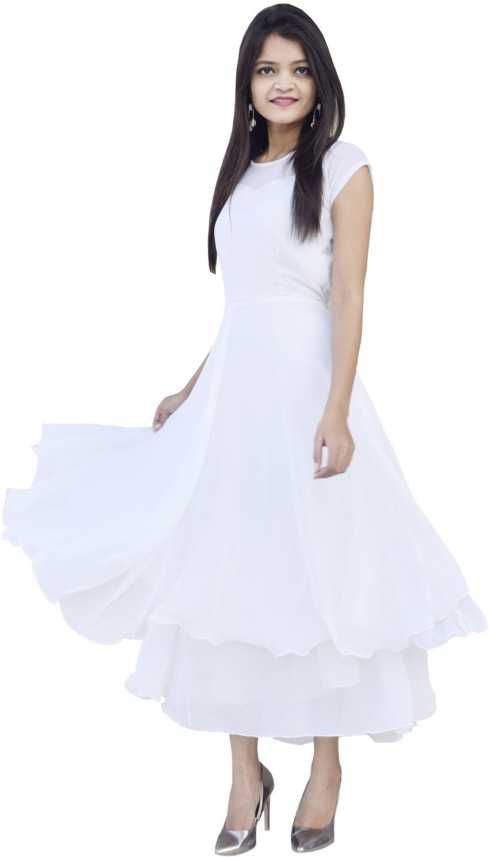 Rajkumari Women Maxi White Dress Buy White Rajkumari Women Maxi White Dress Online At Best Prices In India Flipkart Com