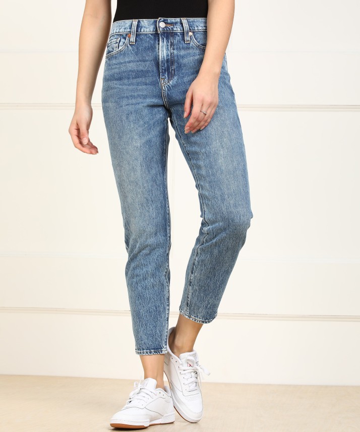 wedgie high waist straight leg ankle jeans