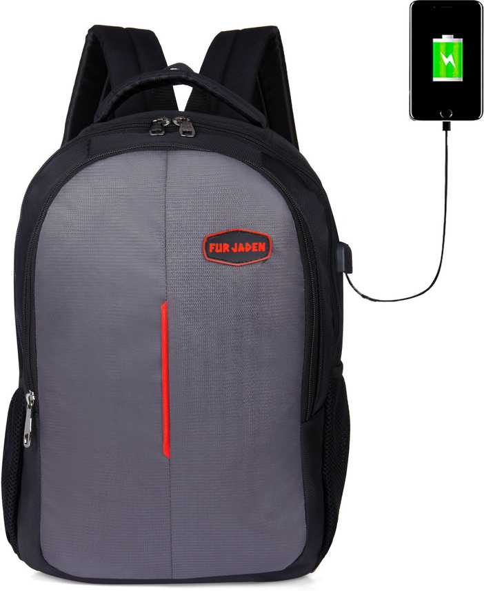 Fur Jaden Usb Charging Waterproof Laptop Backpack For Men And Women 23 Laptop Backpack Grey Price In India Flipkart Com