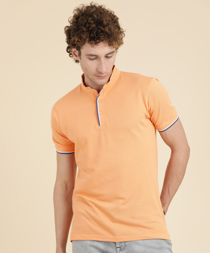 PETER ENGLAND Solid Men Mandarin Collar 