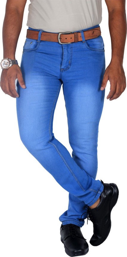 lzard slim men light blue jeans