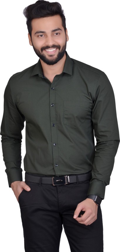 dark green formal shirt mens