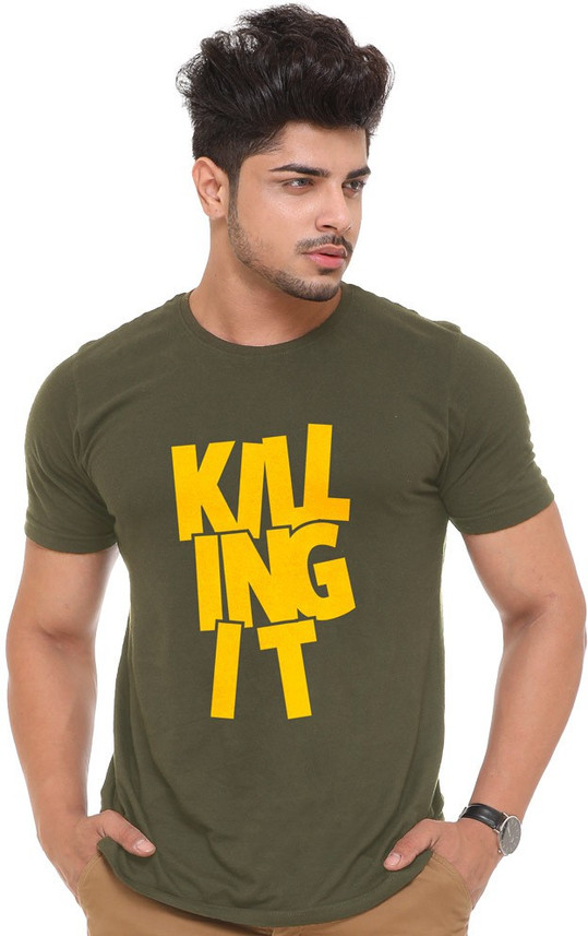 Kwabey Typography Men Round Neck Dark 